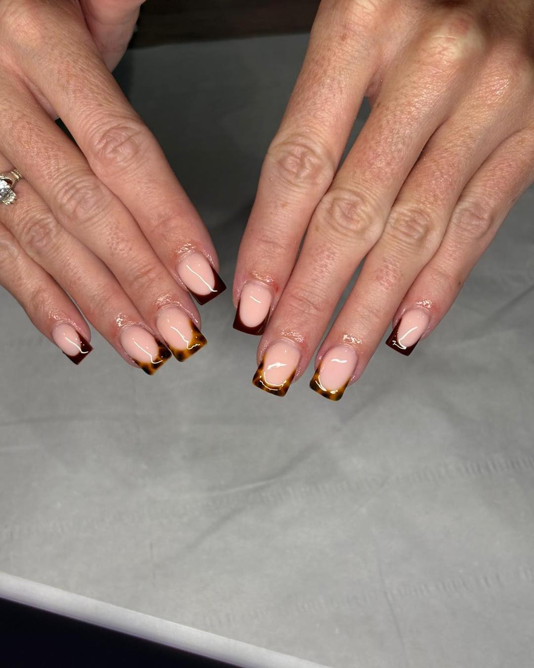 Tortoise French nails at Chic